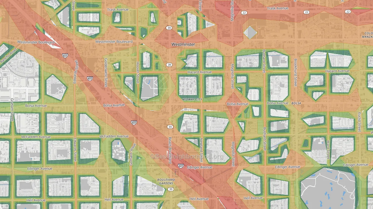 92655, CA Map of Noise Levels in 92655