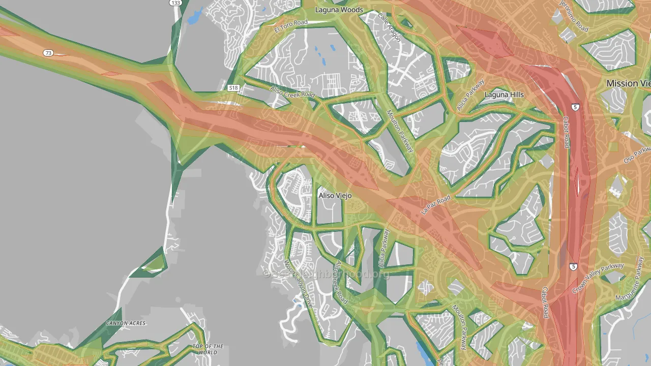 92656, CA Map of Noise Levels in 92656