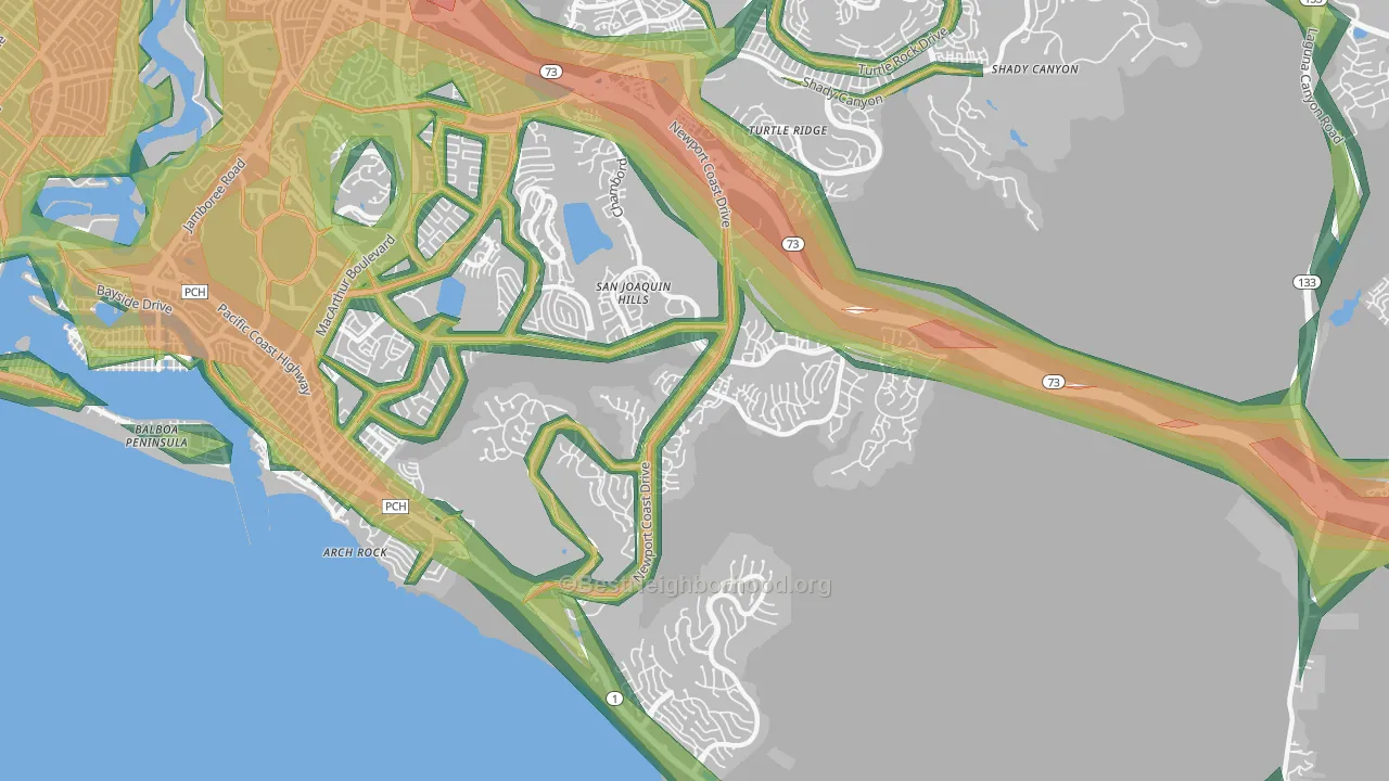 92657, CA Map of Noise Levels in 92657