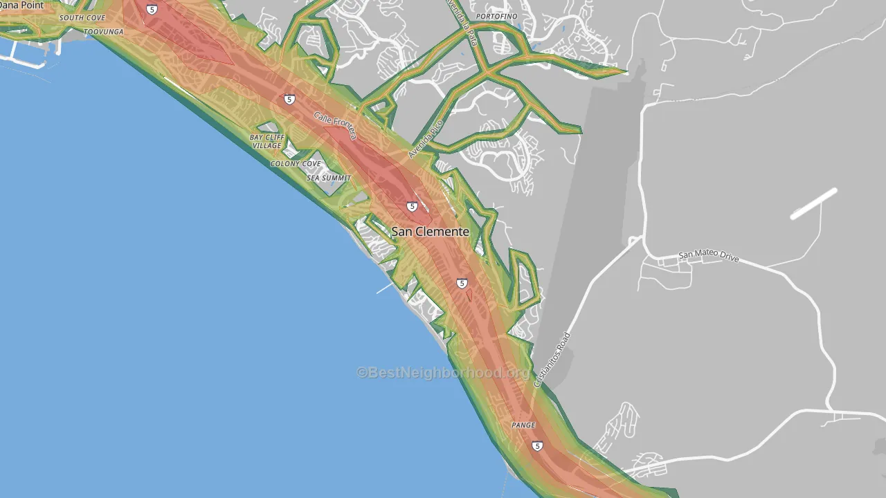 92672, CA Map of Noise Levels in 92672