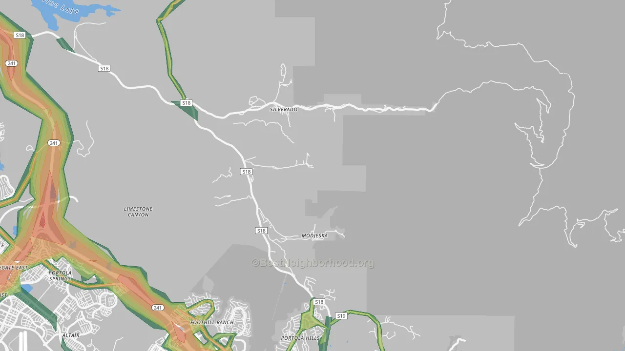 92676, CA Map of Noise Levels in 92676