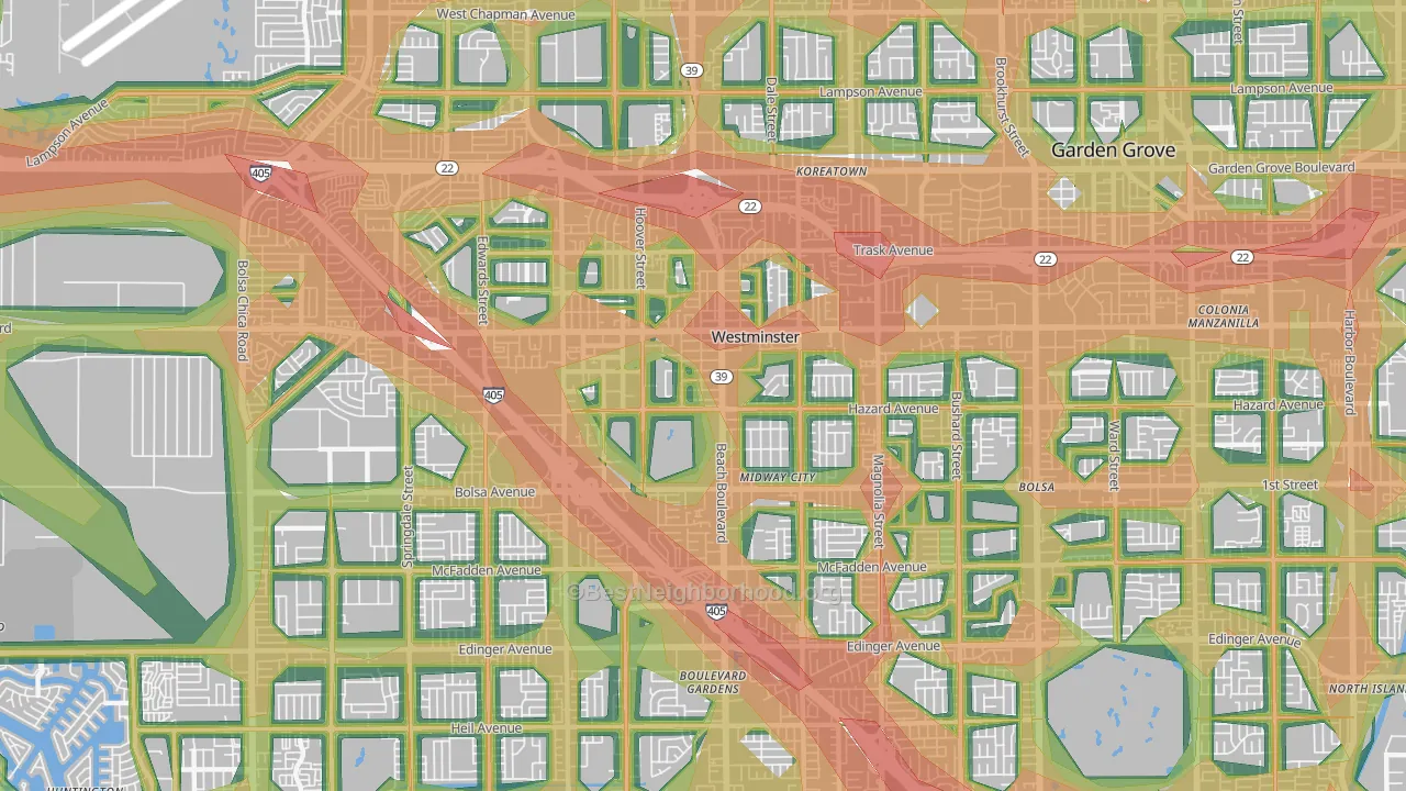 92683, CA Map of Noise Levels in 92683