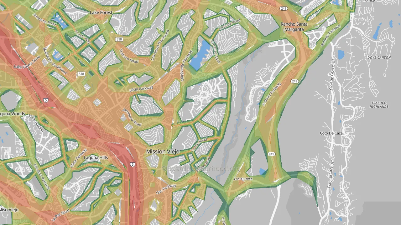 92692, CA Map of Noise Levels in 92692