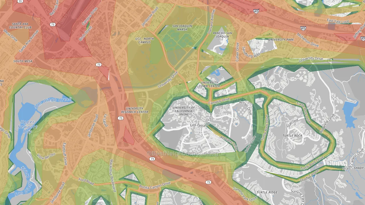 92697, CA Map of Noise Levels in 92697