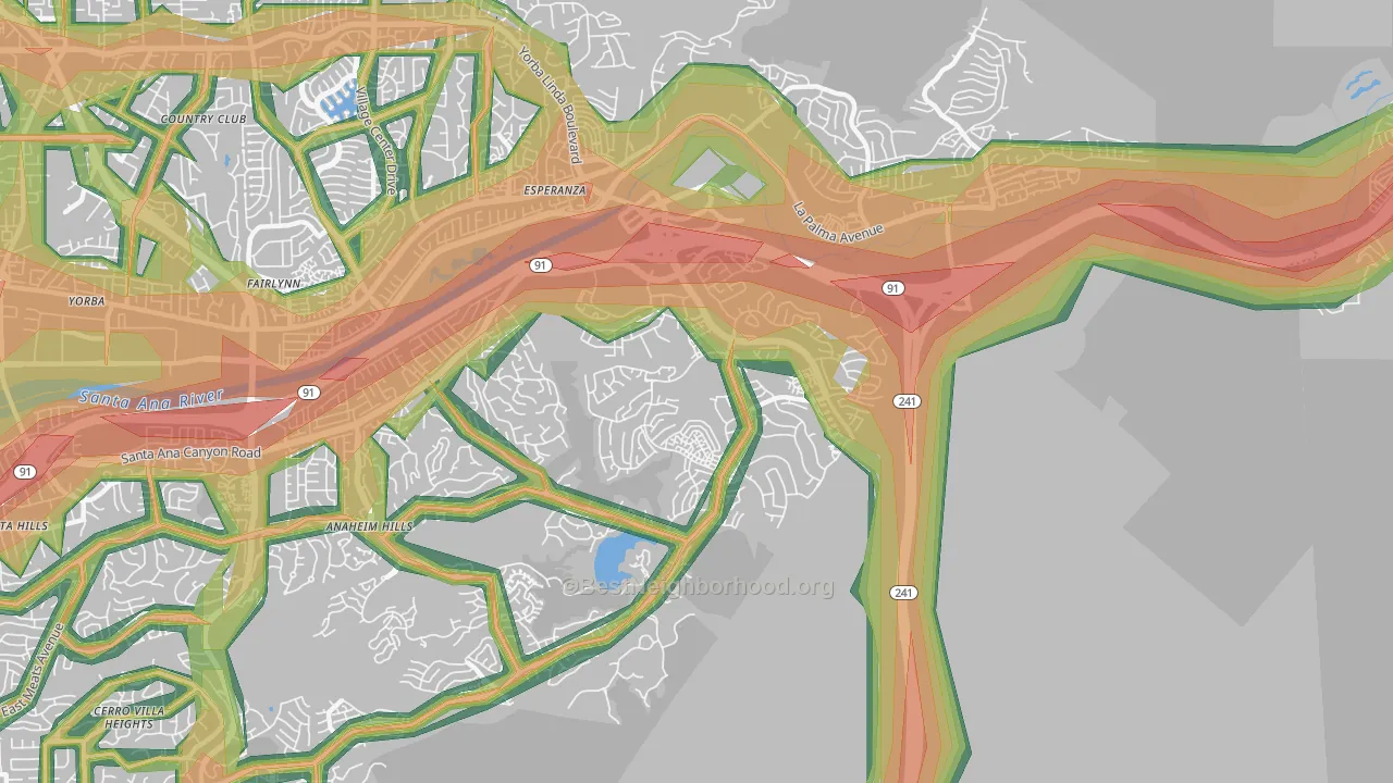 92808, CA Map of Noise Levels in 92808