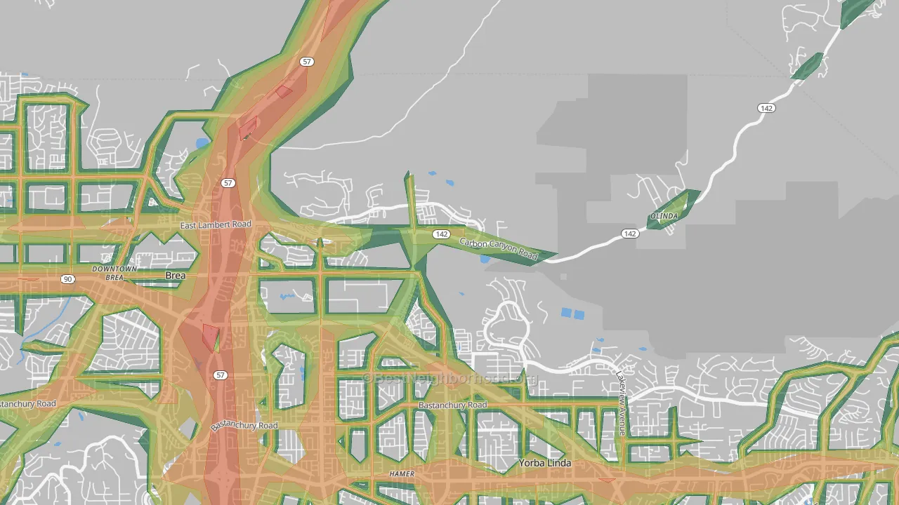 92823, CA Map of Noise Levels in 92823