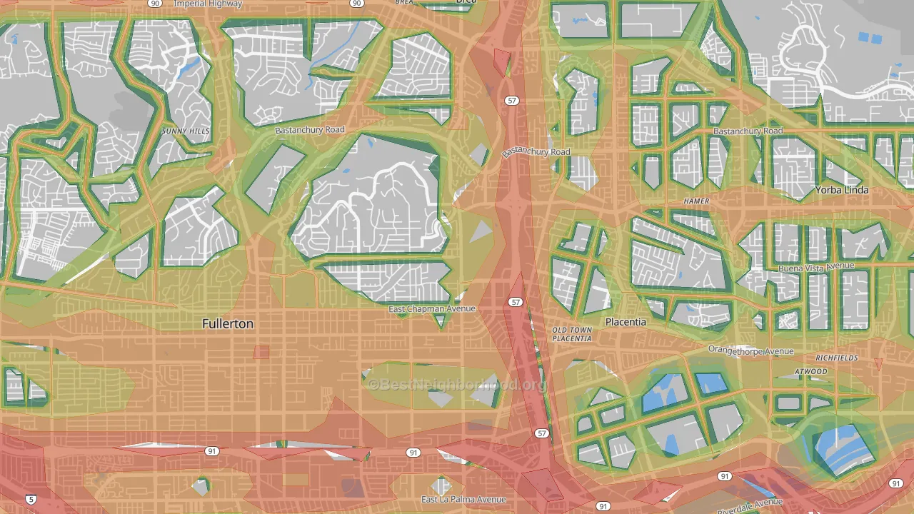 92831, CA Map of Noise Levels in 92831