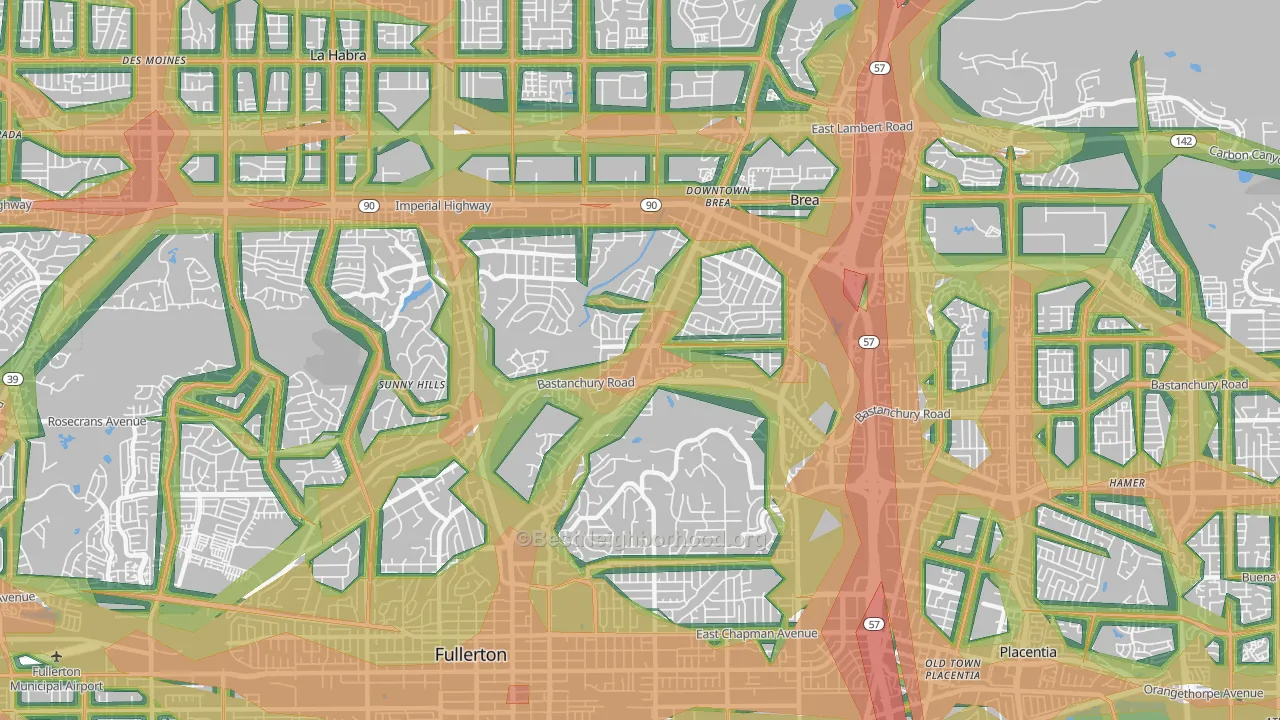92835, CA Map of Noise Levels in 92835