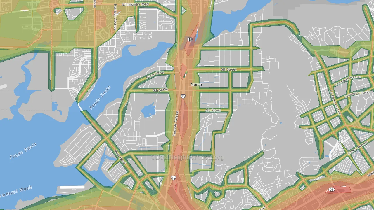 92860, CA Map of Noise Levels in 92860