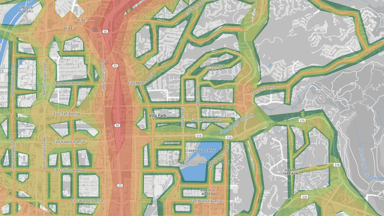 92861, CA Map of Noise Levels in 92861