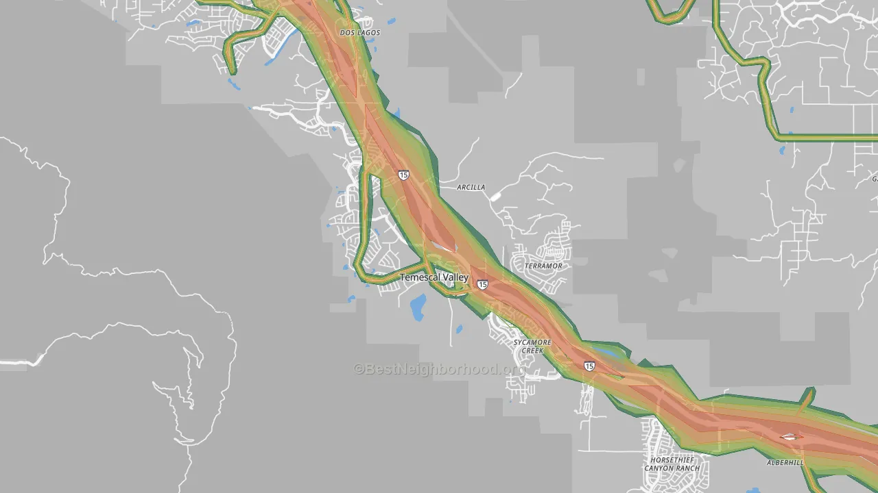 92883, CA Map of Noise Levels in 92883