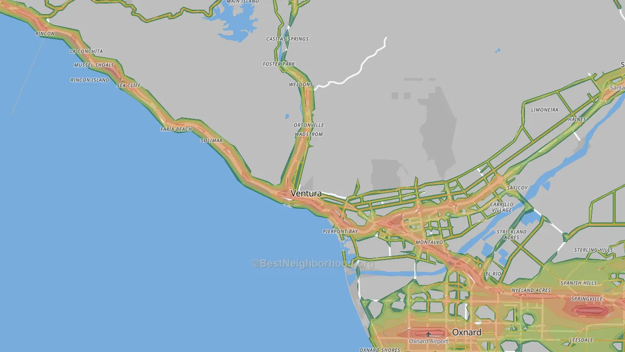 93001, CA Map of Noise Levels in 93001