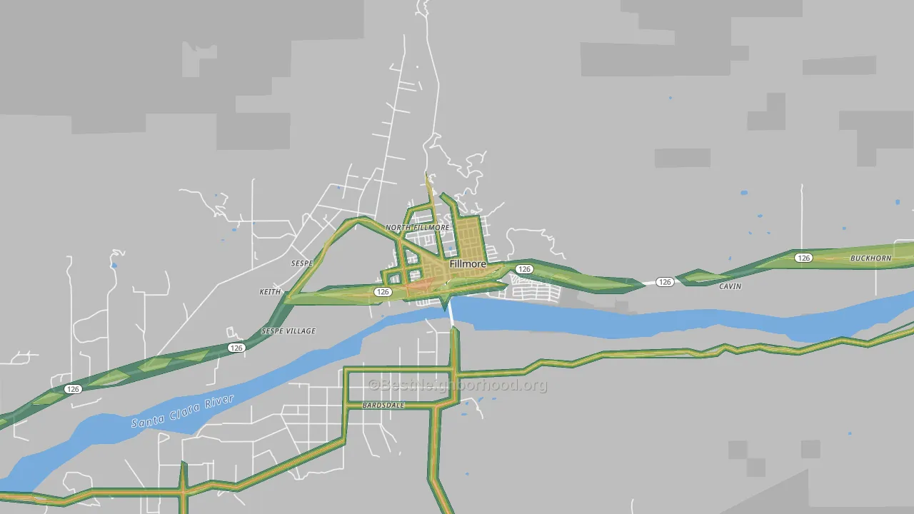 93015, CA Map of Noise Levels in 93015