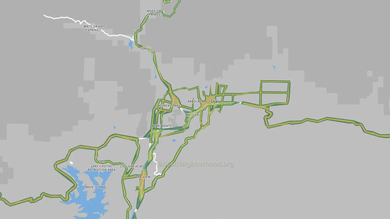 93023, CA Map of Noise Levels in 93023