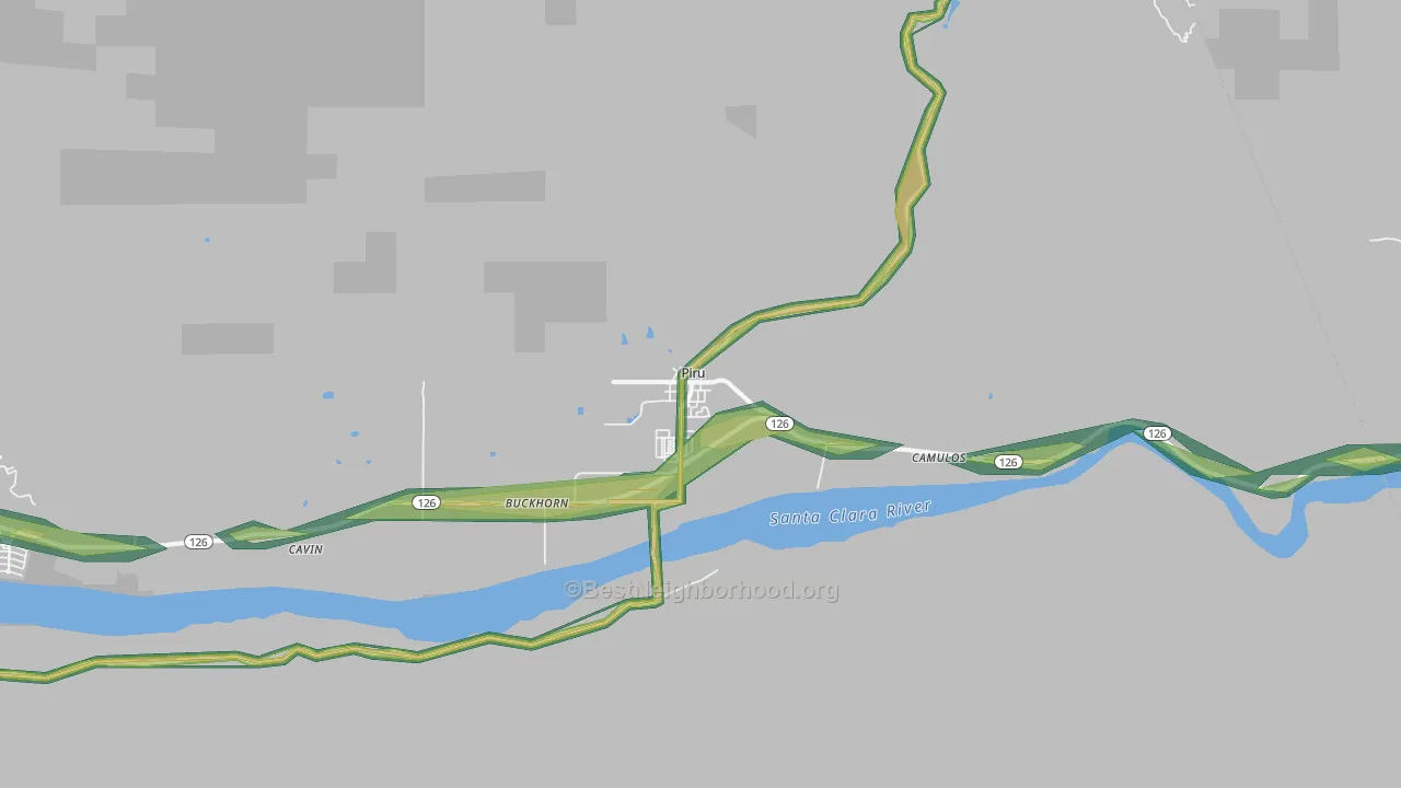 93040, CA Map of Noise Levels in 93040