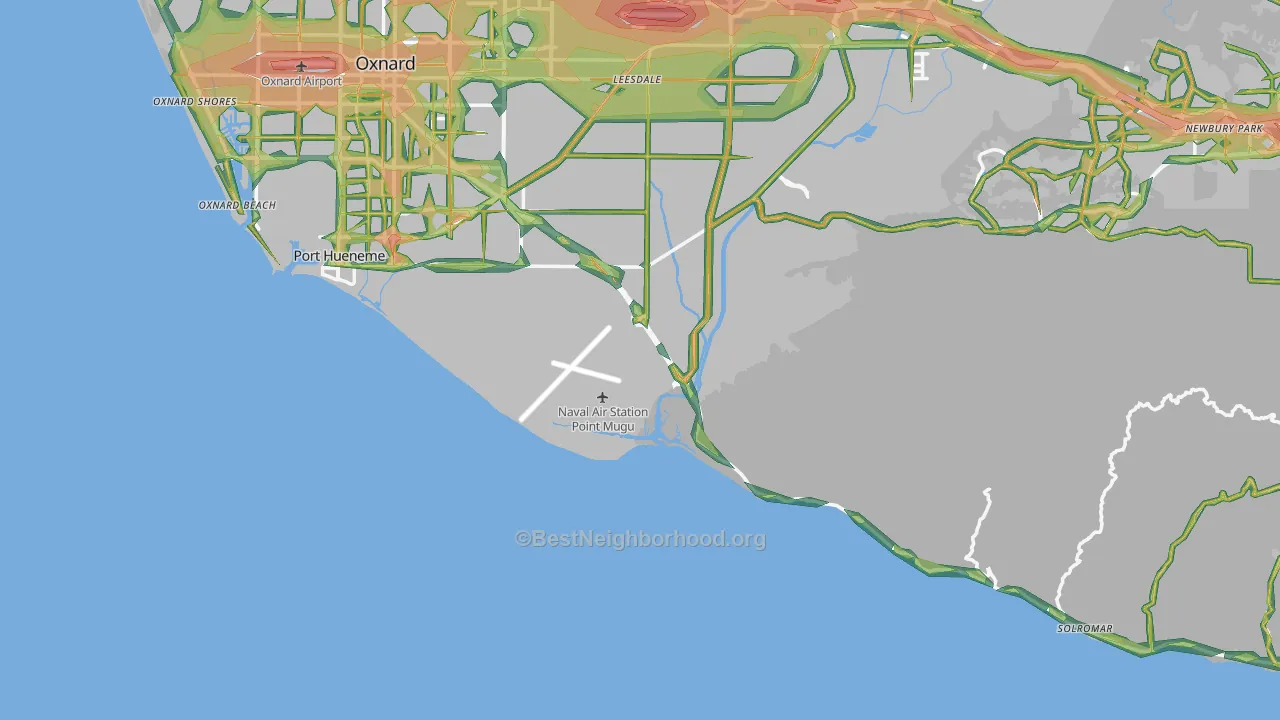 93042, CA Map of Noise Levels in 93042