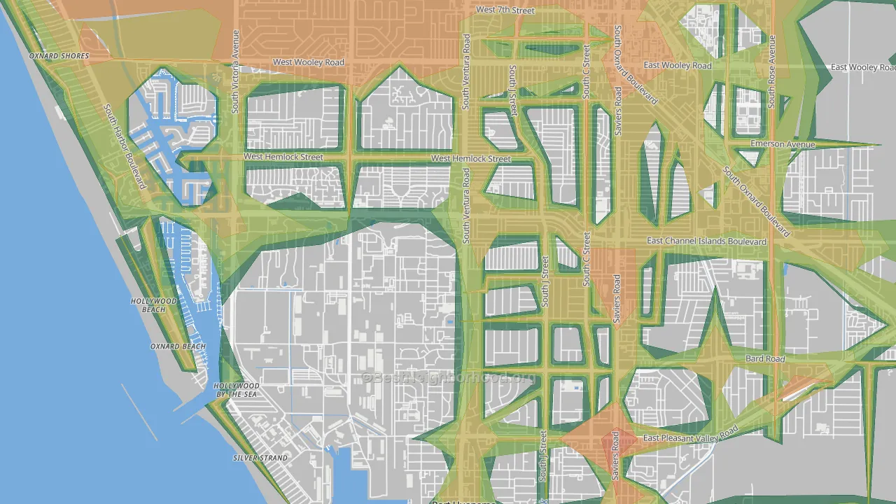 93043, CA Map of Noise Levels in 93043
