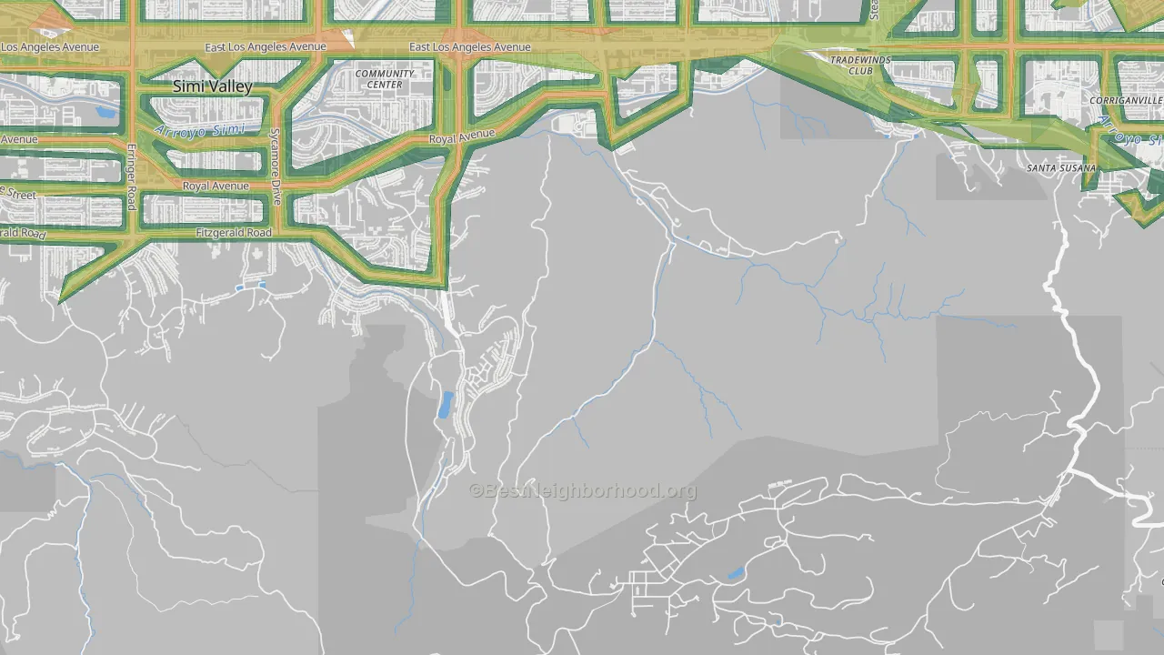 93064, CA Map of Noise Levels in 93064
