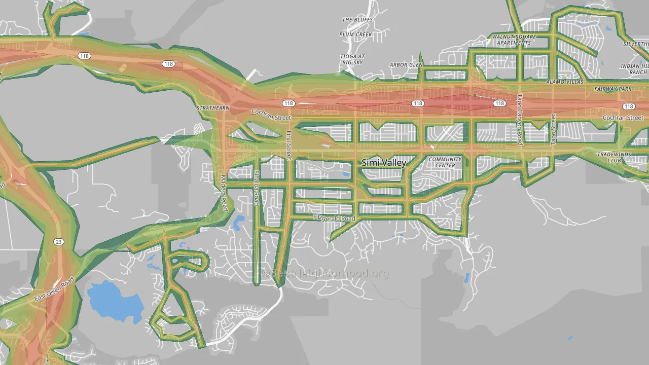 93065, CA Map of Noise Levels in 93065