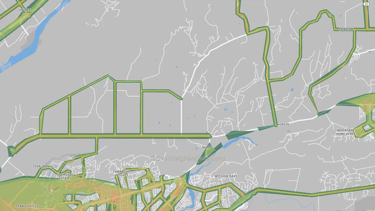 93066, CA Map of Noise Levels in 93066
