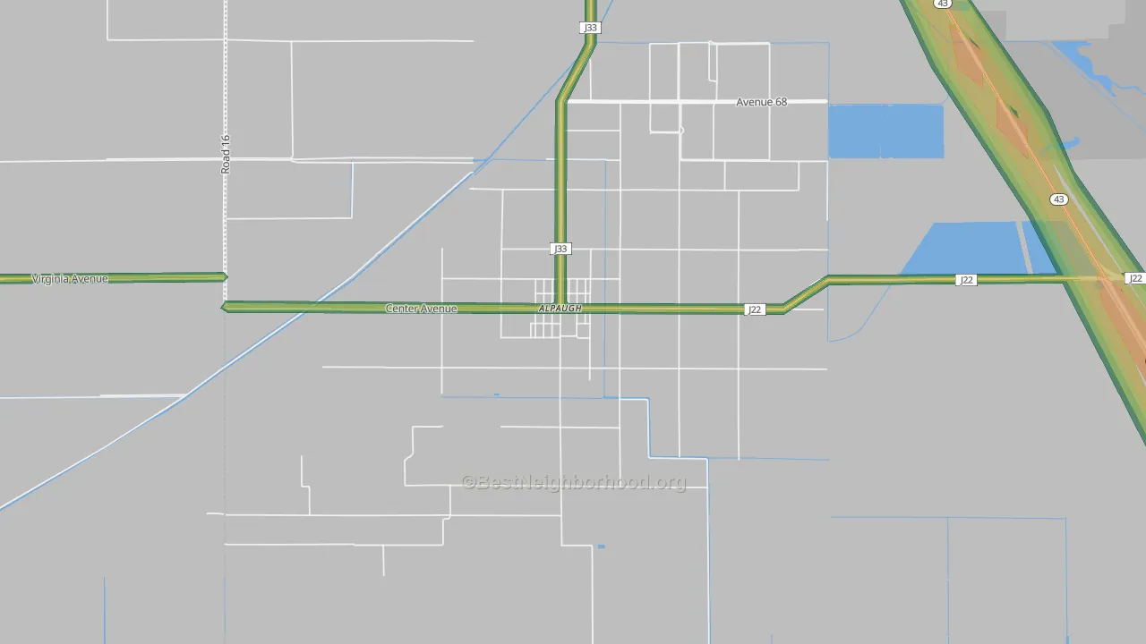 93201, CA Map of Noise Levels in 93201