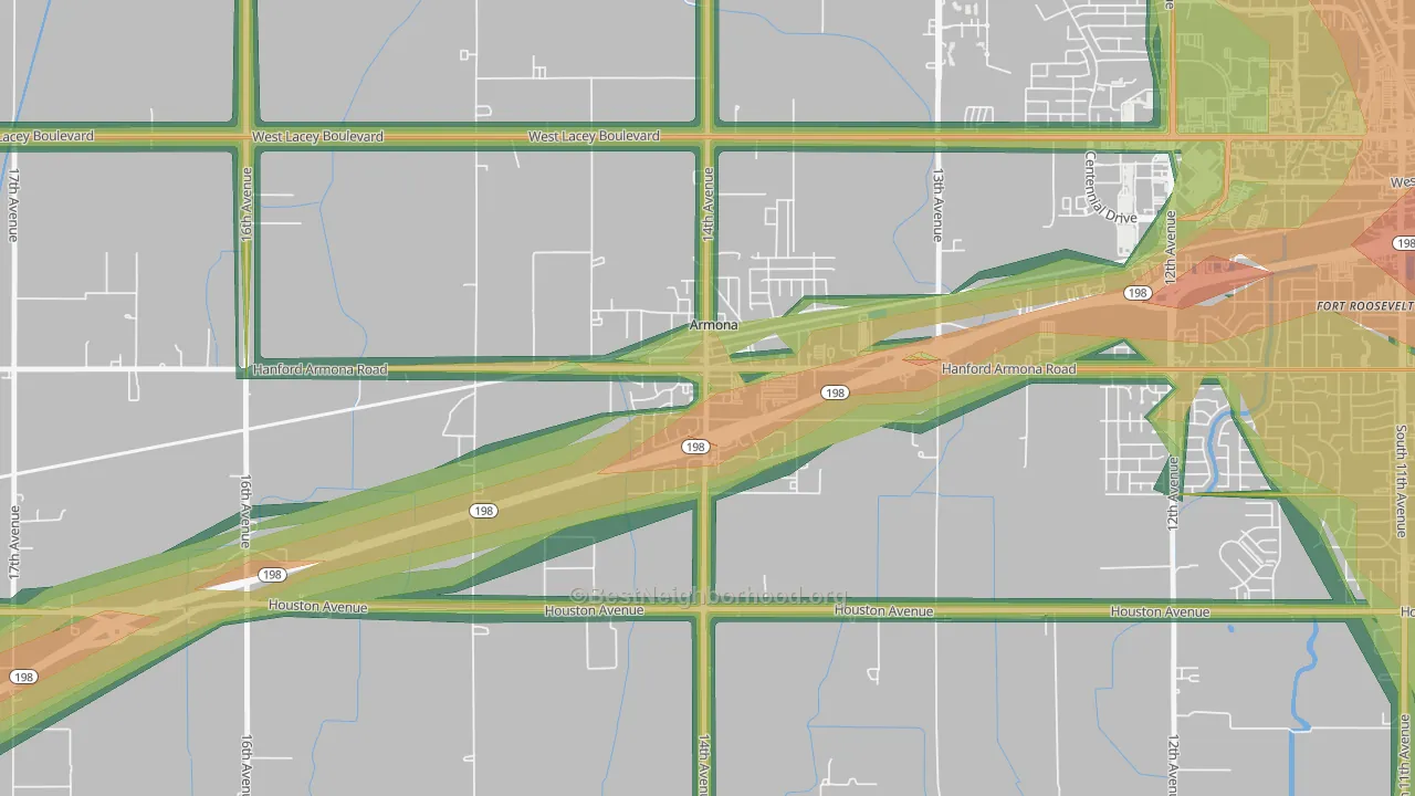 93202, CA Map of Noise Levels in 93202