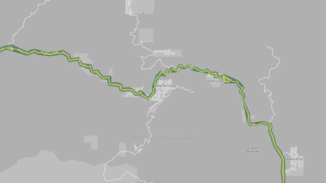 93208, CA Map of Noise Levels in 93208