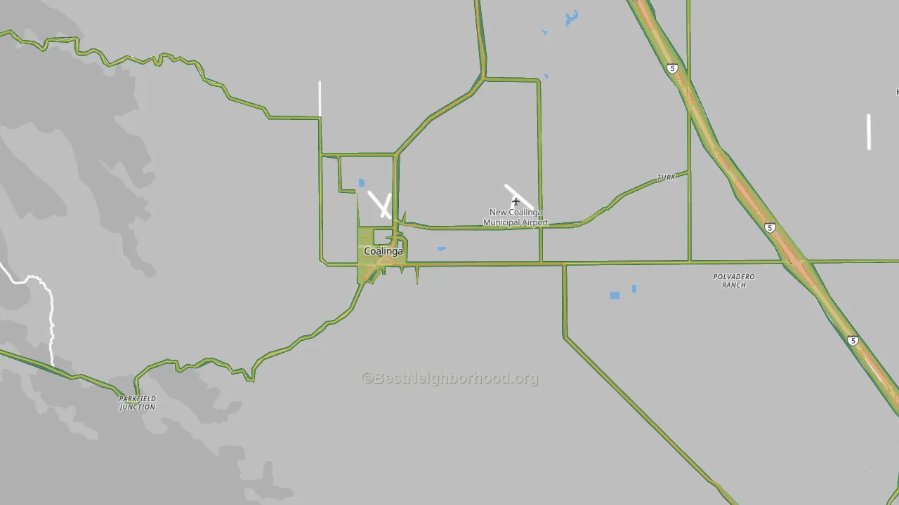 93210, CA Map of Noise Levels in 93210