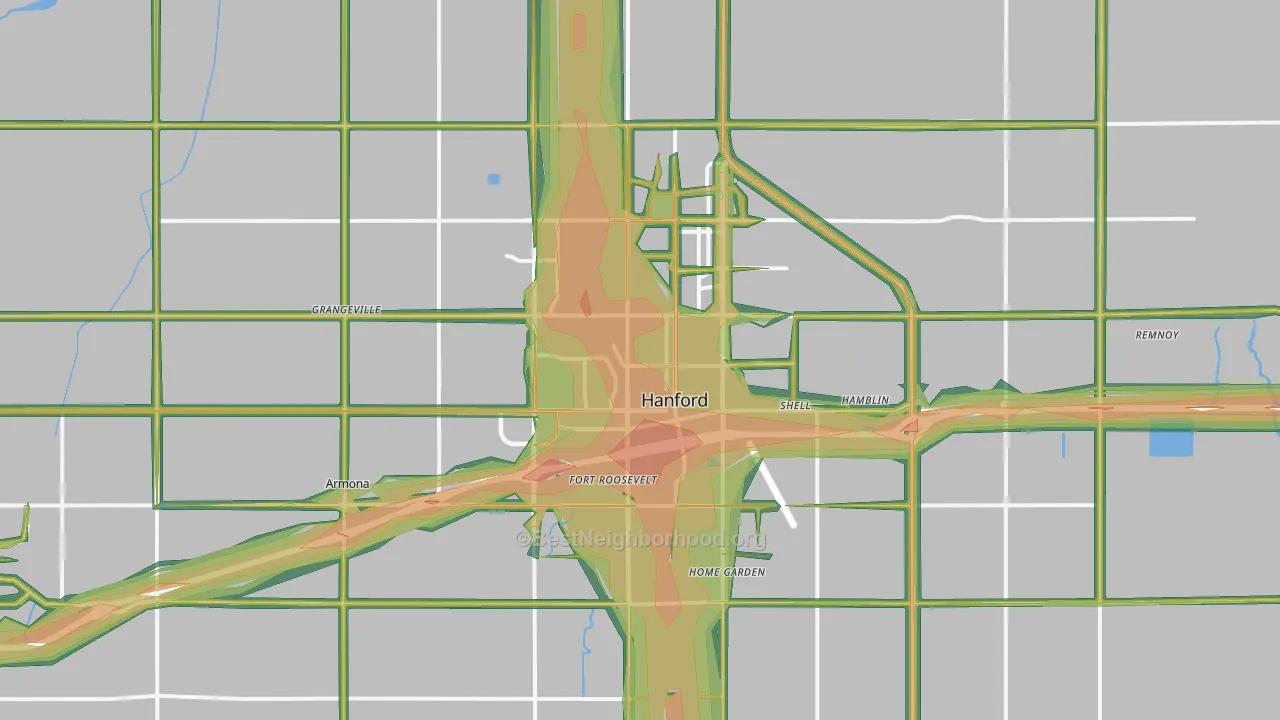 93230, CA Map of Noise Levels in 93230