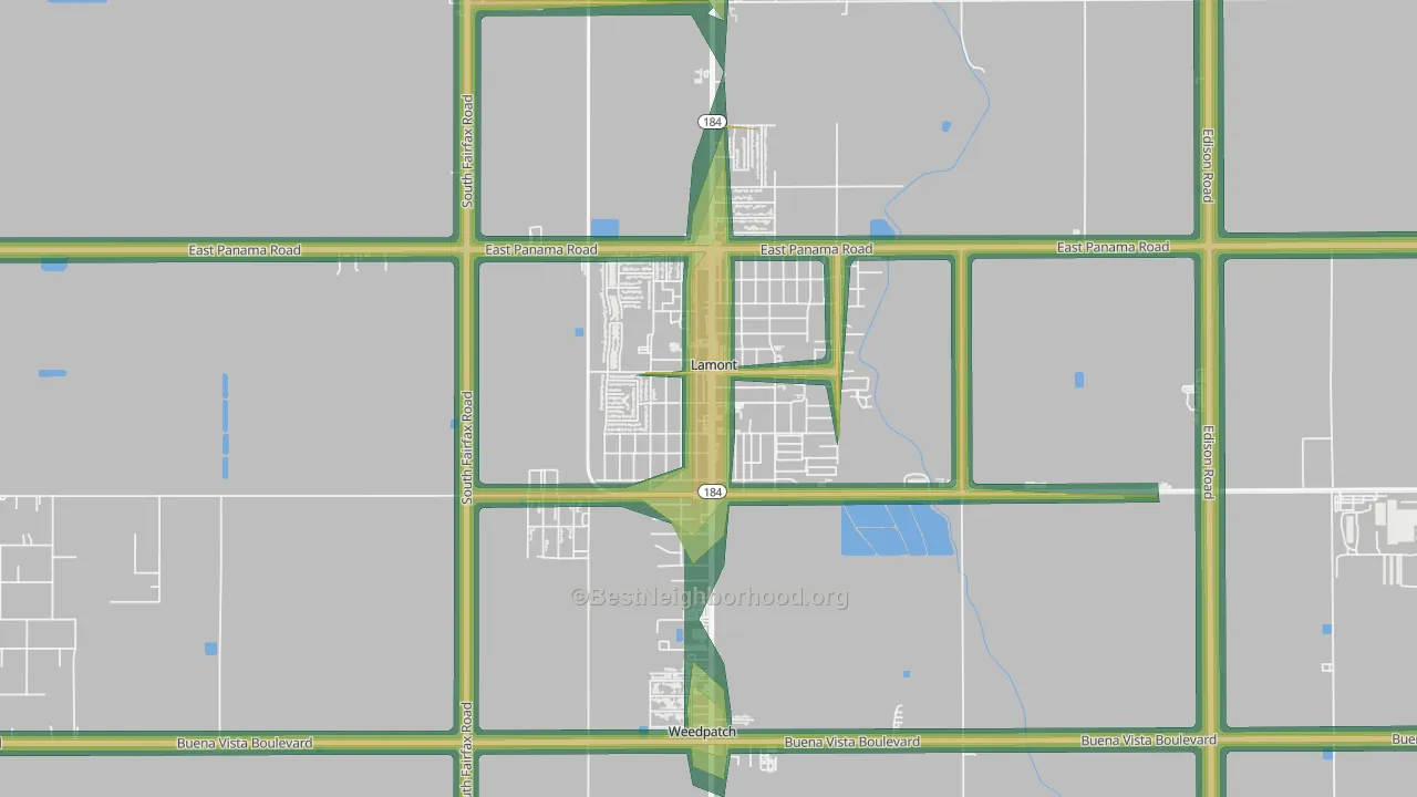 93241, CA Map of Noise Levels in 93241