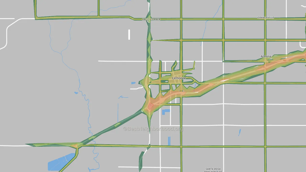 93245, CA Map of Noise Levels in 93245