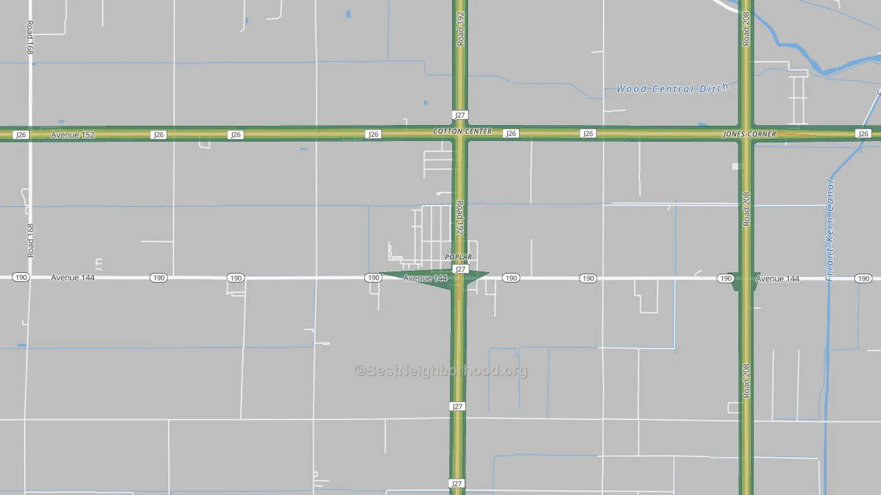 93258, CA Map of Noise Levels in 93258