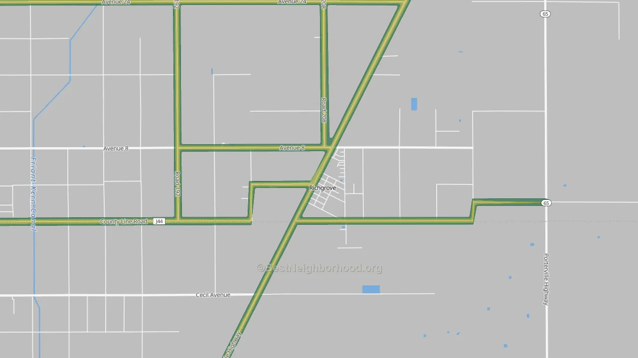 93261, CA Map of Noise Levels in 93261
