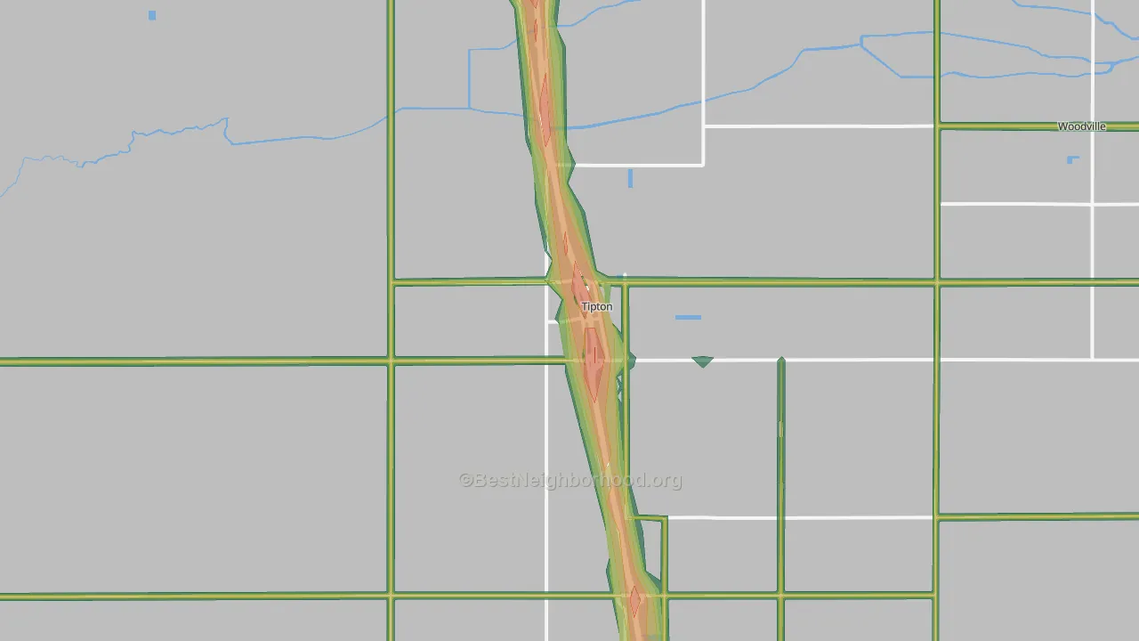 93272, CA Map of Noise Levels in 93272