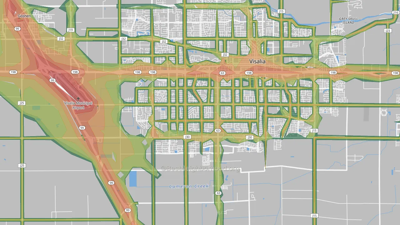 93277, CA Map of Noise Levels in 93277