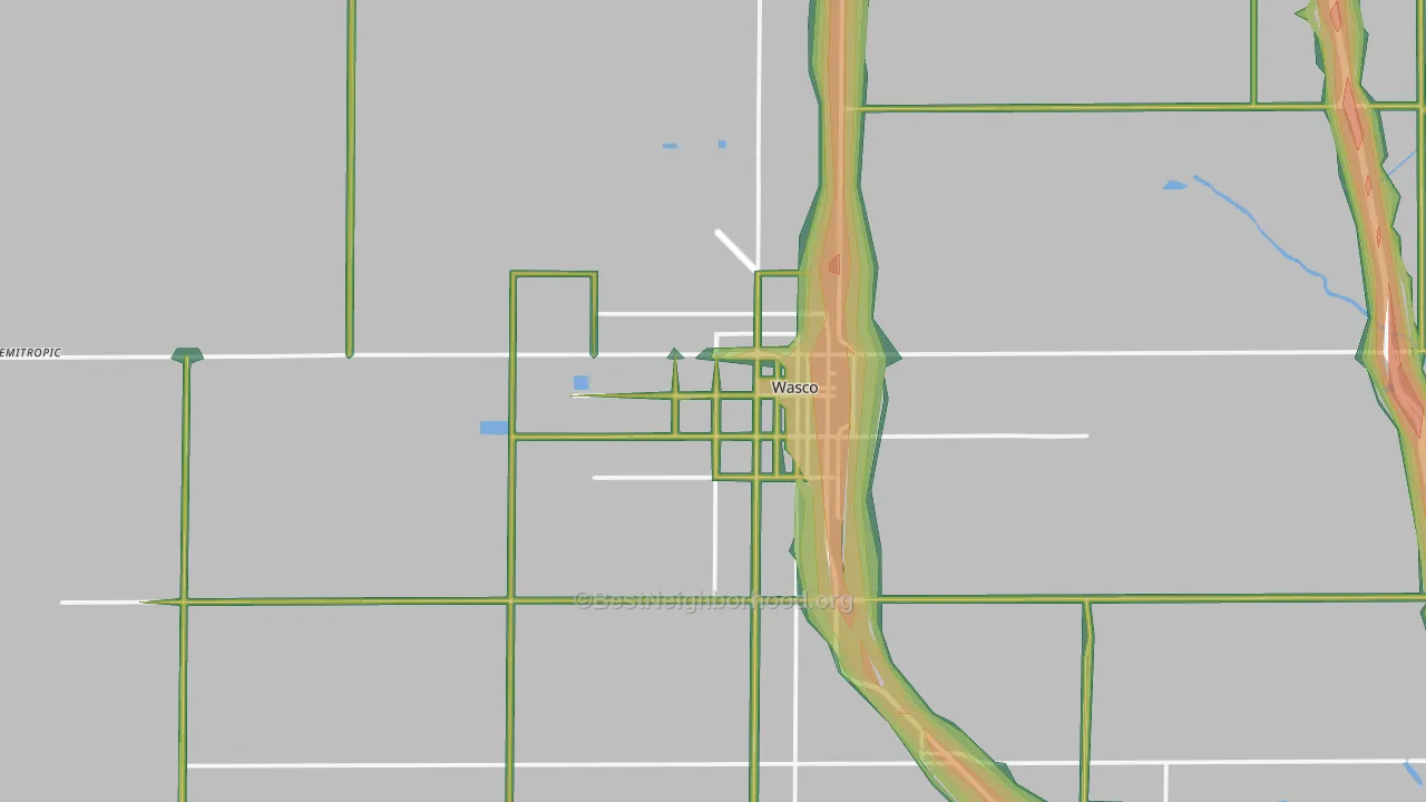 93280, CA Map of Noise Levels in 93280