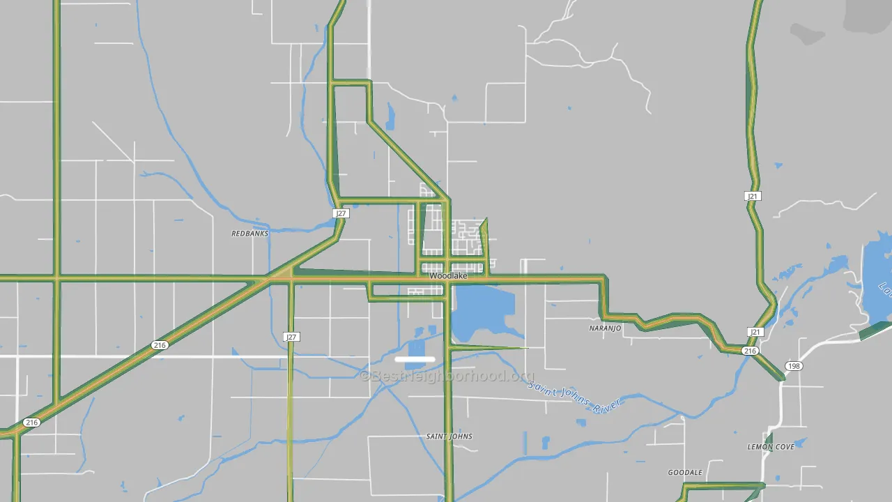93286, CA Map of Noise Levels in 93286