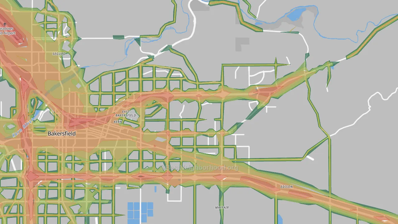 93306, CA Map of Noise Levels in 93306