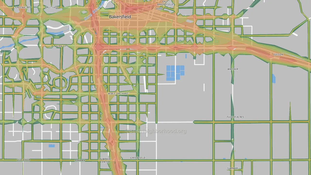 93307, CA Map of Noise Levels in 93307