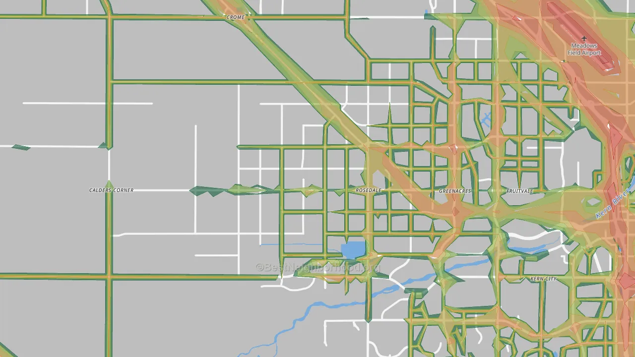 93314, CA Map of Noise Levels in 93314