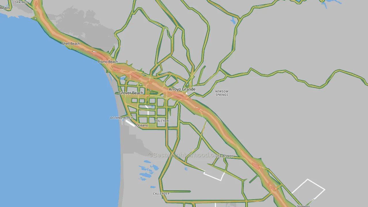 93420, CA Map of Noise Levels in 93420