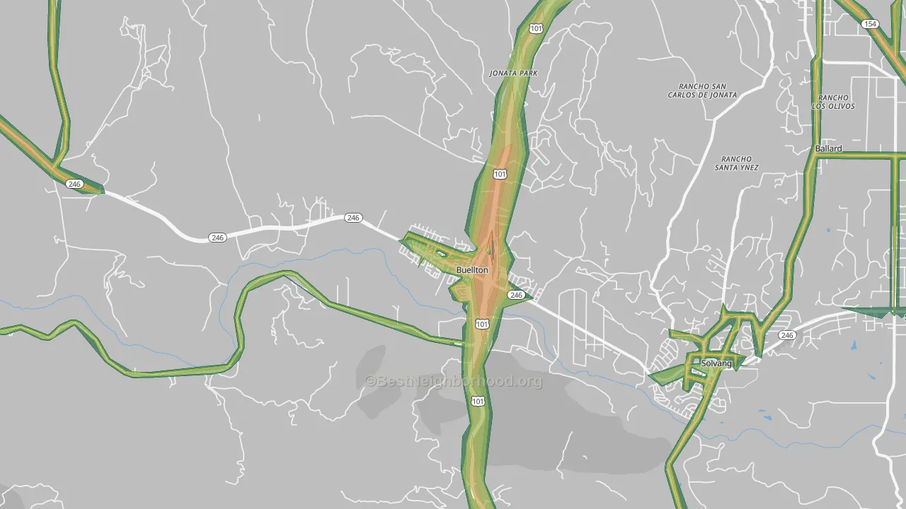 93427, CA Map of Noise Levels in 93427