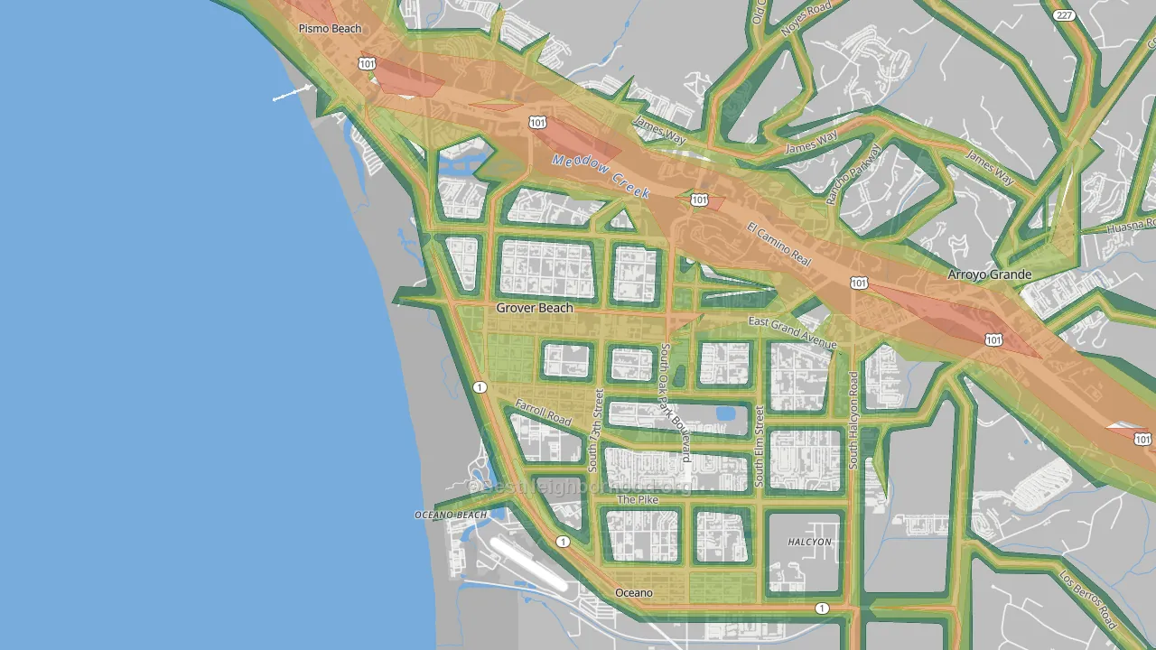 93433, CA Map of Noise Levels in 93433