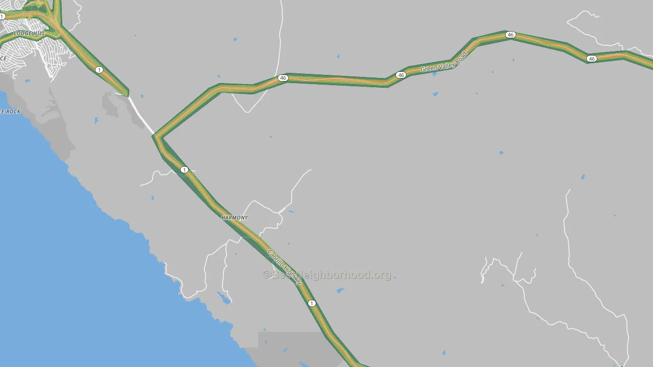 93435, CA Map of Noise Levels in 93435