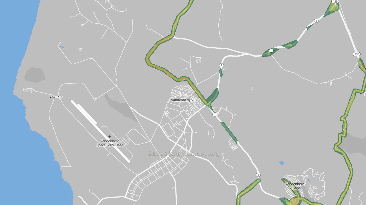 93437, CA Map of Noise Levels in 93437