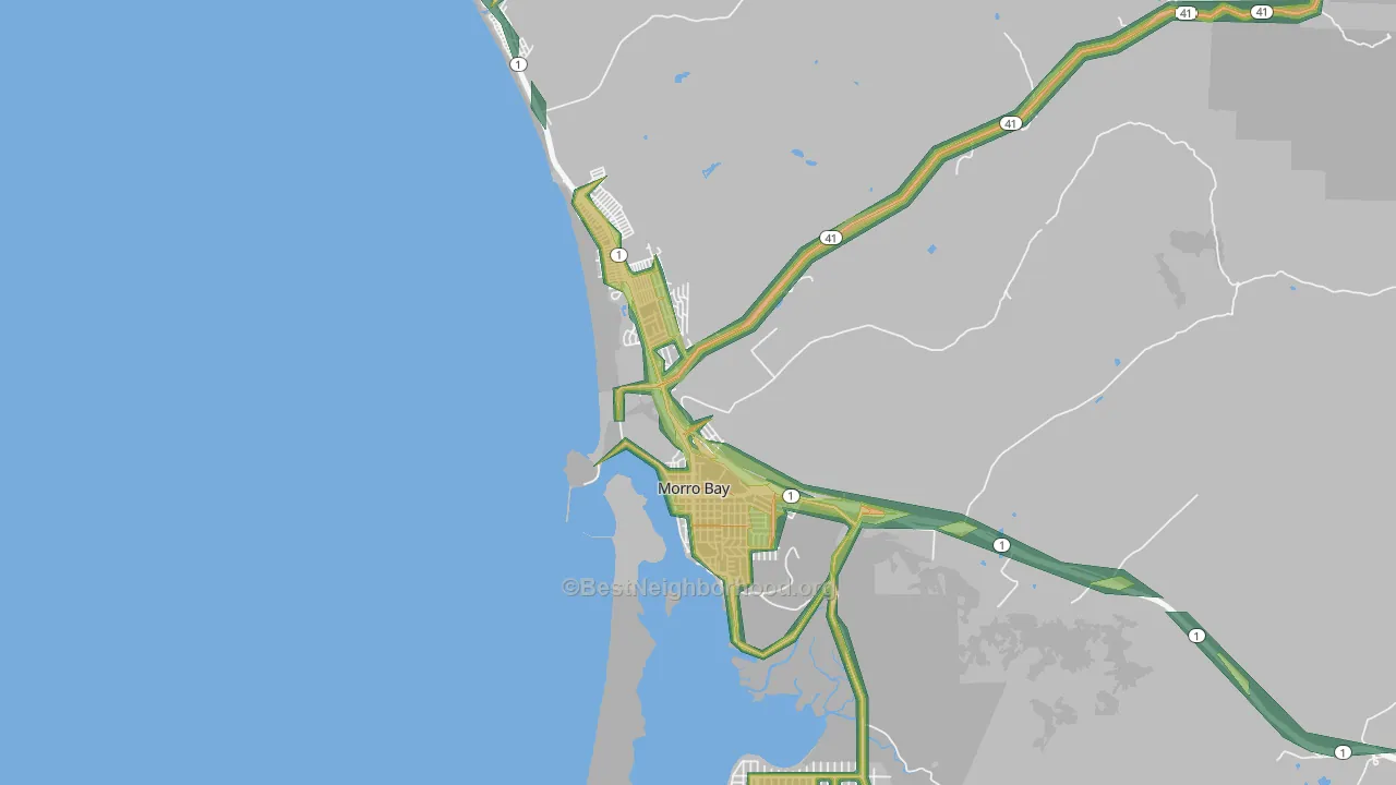 93442, CA Map of Noise Levels in 93442