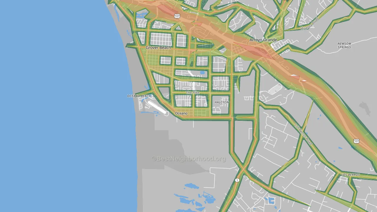 93445, CA Map of Noise Levels in 93445