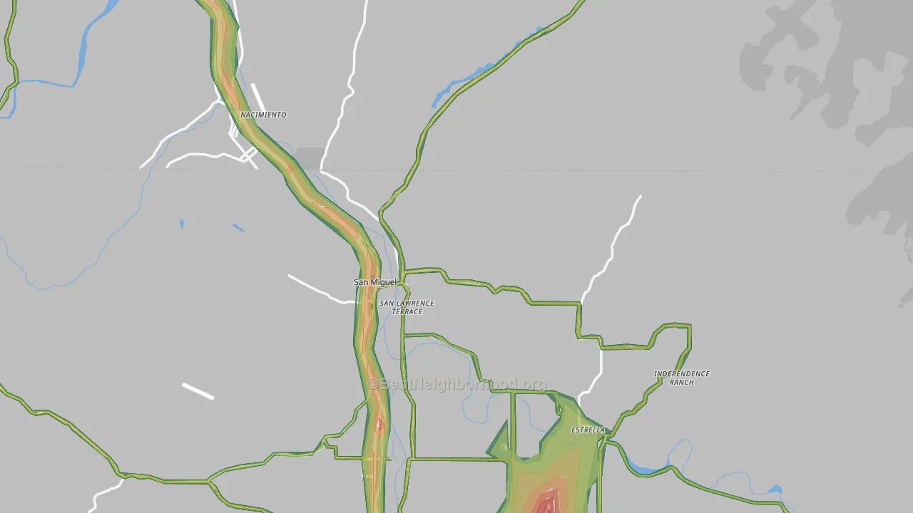 93451, CA Map of Noise Levels in 93451