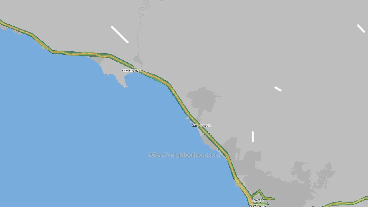 93452, CA Map of Noise Levels in 93452