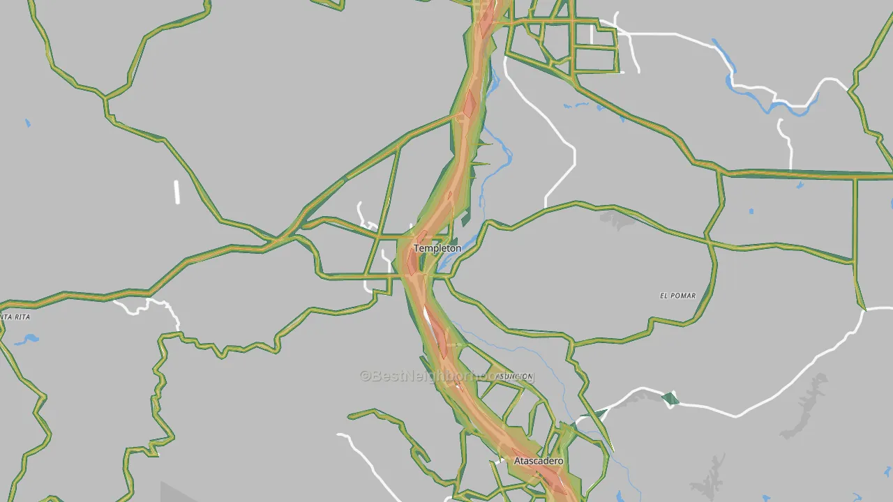 93465, CA Map of Noise Levels in 93465